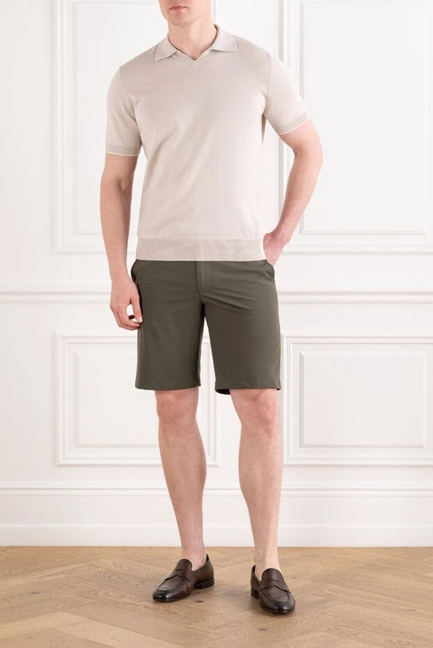 Men's premium quality Bermuda shorts in khaki color - photo 2