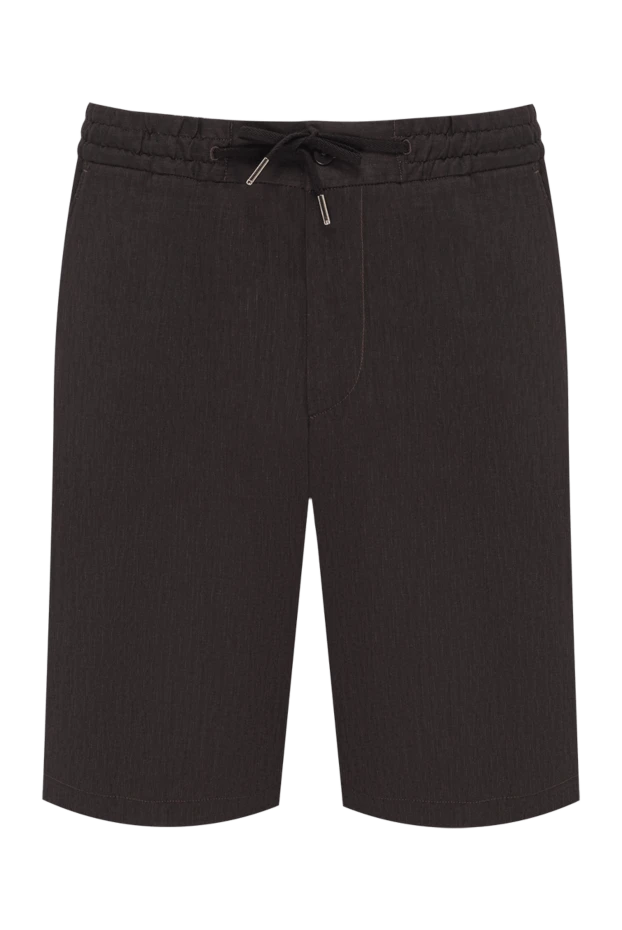 Men's textured summer Bermuda shorts in deep black - photo 1