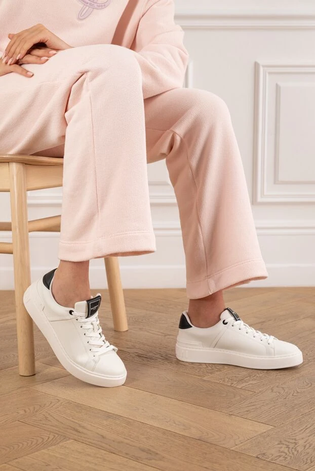 Balmain b-court sneakers in white calfskin 195118 - photo 2