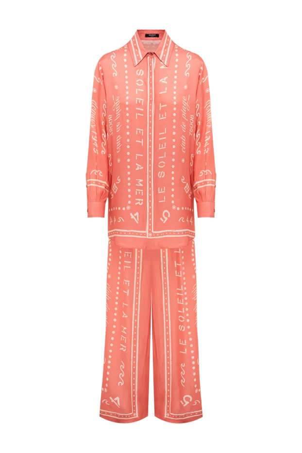 Balmain women's pajama-style suit in a delicate peach-pink shade 195119 - photo 1