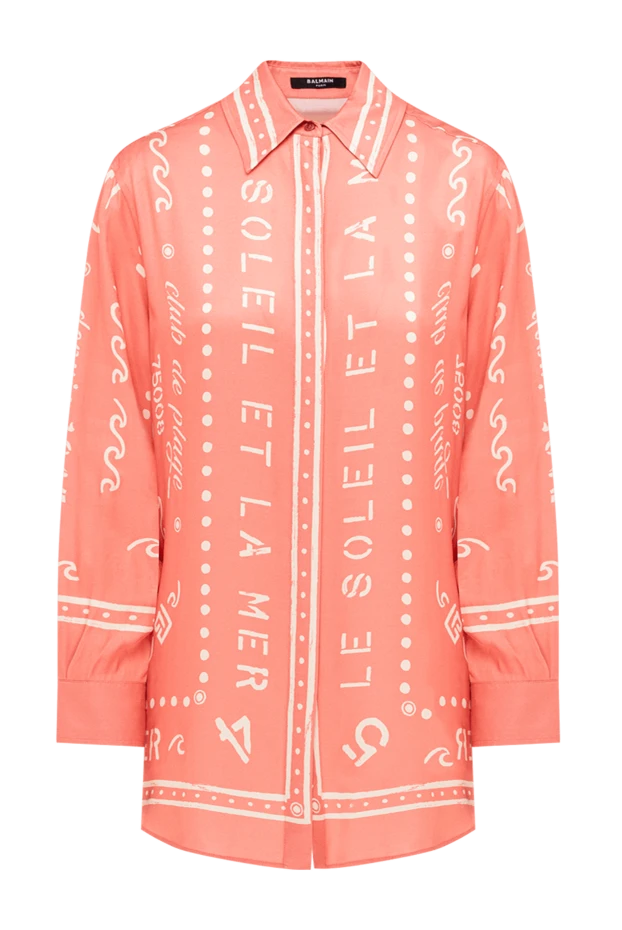 Balmain шабдалы түсті өрнегі бар әйелдерге арналған блузка 195120 - фото 1