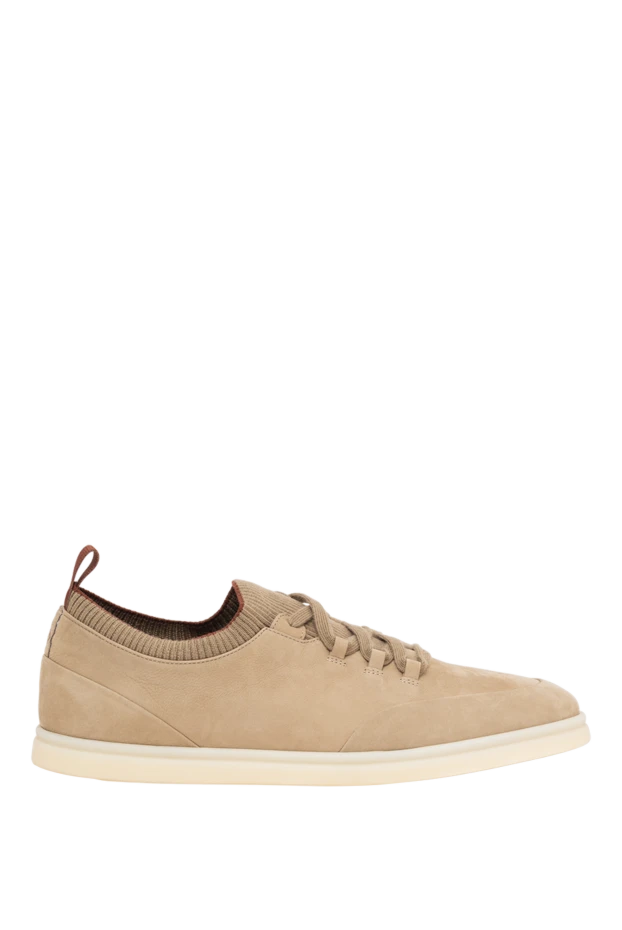 Loro Piana beige suede sneakers with knit inserts 195126 - photo 1
