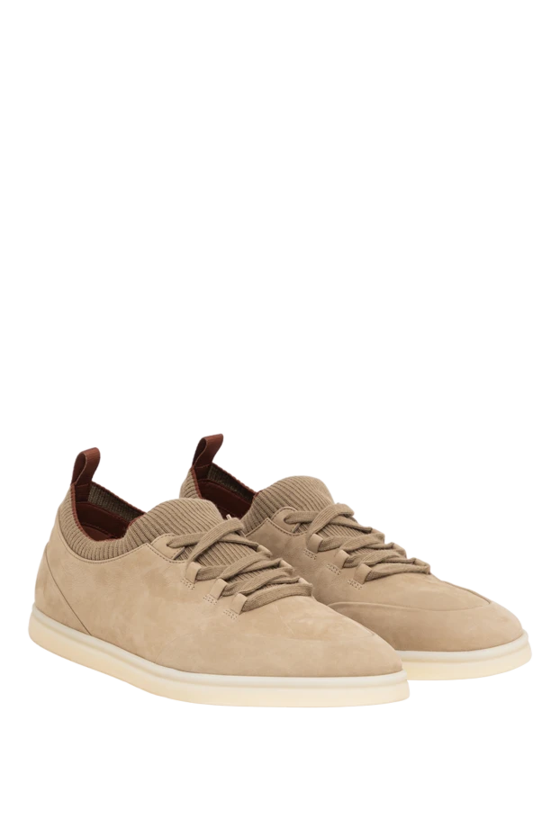 Loro Piana beige suede sneakers with knit inserts 195126 - photo 3