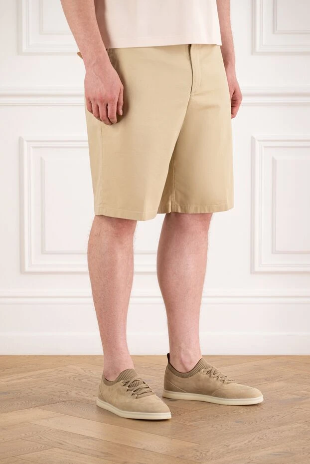 Loro Piana jarno men's classic chinos shorts in sand beige 195127 - photo 2
