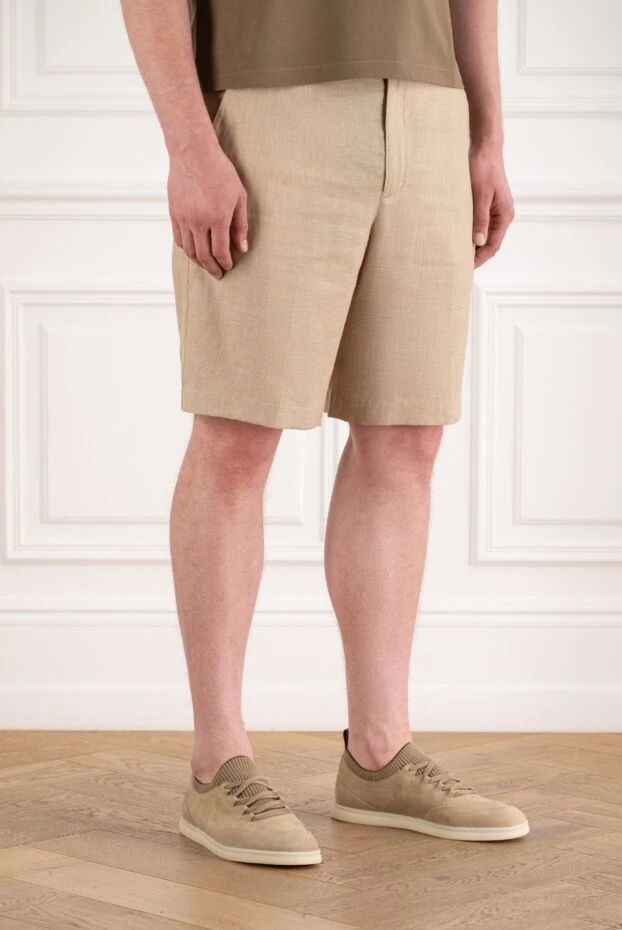 Loro Piana nolan men's linen bermuda shorts in sandy melange 195128 - photo 3