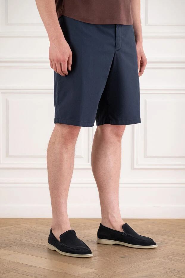 Loro Piana jarno men's classic chinos shorts in deep navy blue 195129 - photo 3