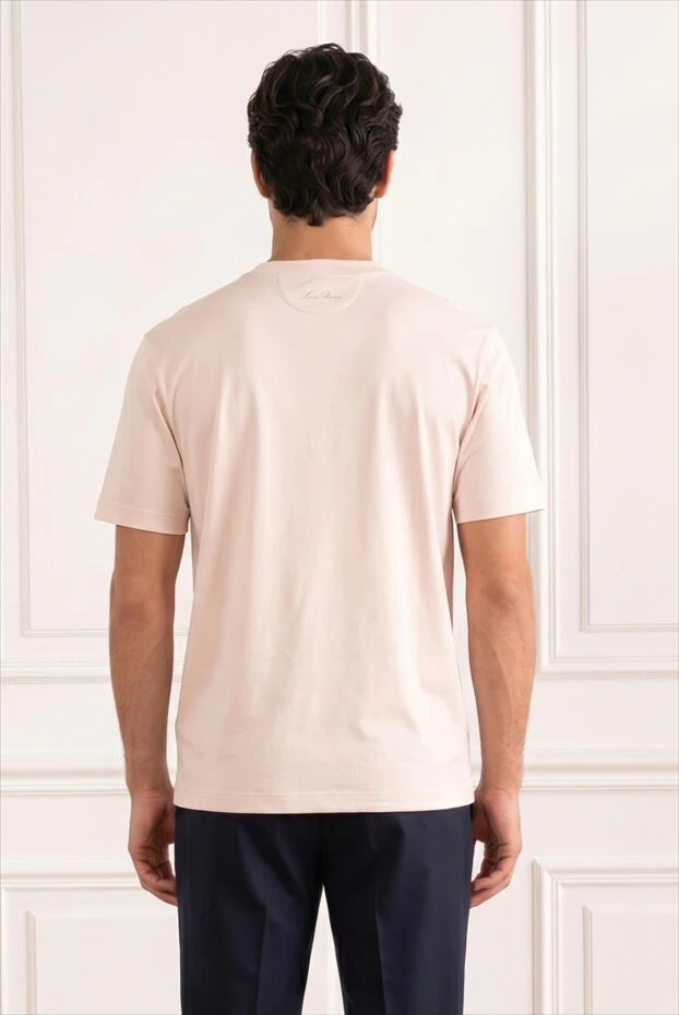 Loro Piana мужская хлопковая футболка ray нежно-розового цвета свободного силуэта 195140 - фото 2