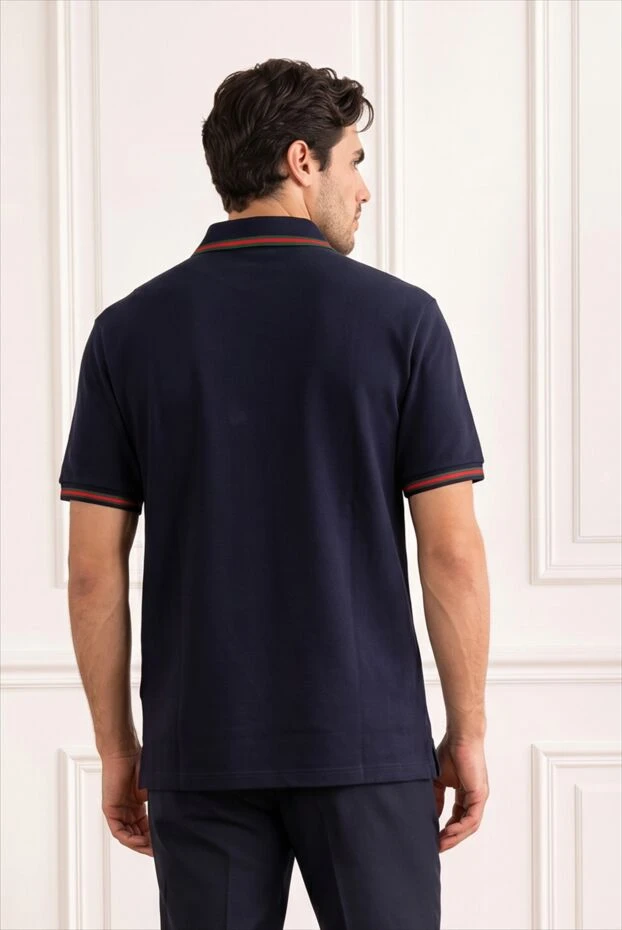 Gucci navy blue cotton polo with web's signature red and green trim 195153 - photo 2