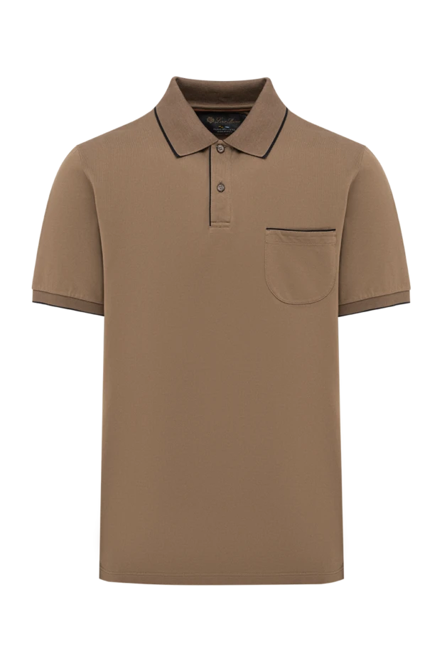 Loro Piana brown cotton polo shirt with pocket and contrast piping 195154 - photo 1