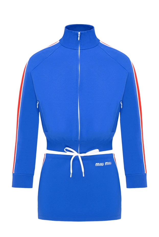 Miu Miu bright blue knit suit with drawstring and stripes 195361 - photo 1