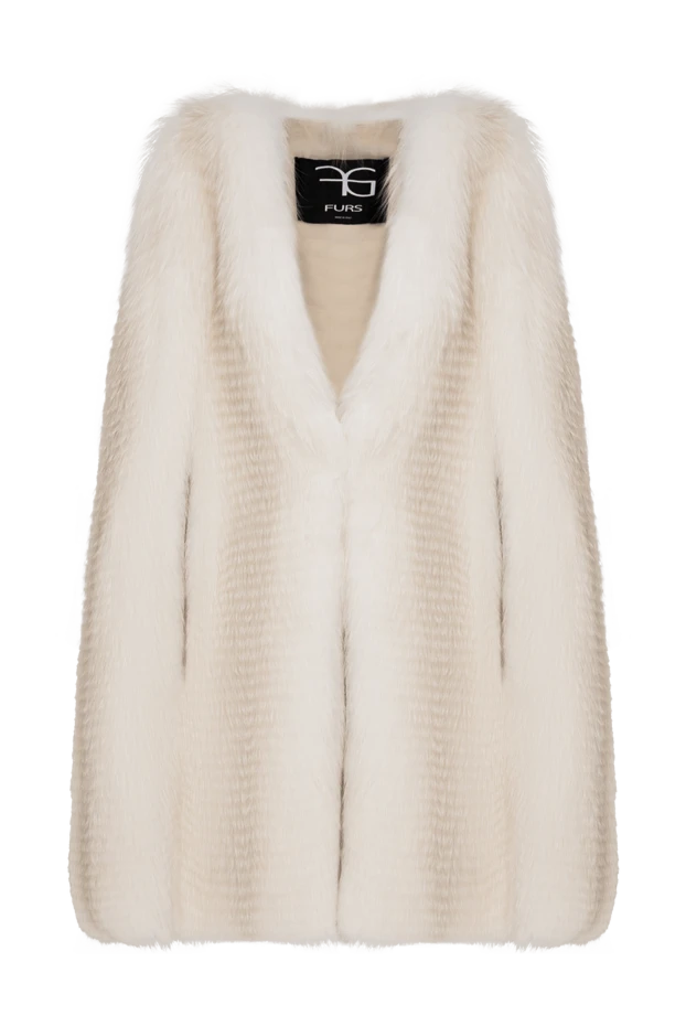 FG Furs light mink fur cape with fox trim 195365 - photo 1