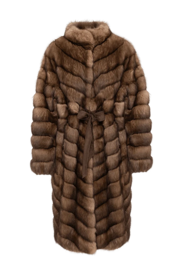 FG Furs sable midi fur coat with diagonal layout and stand-up collar 195370 - photo 1