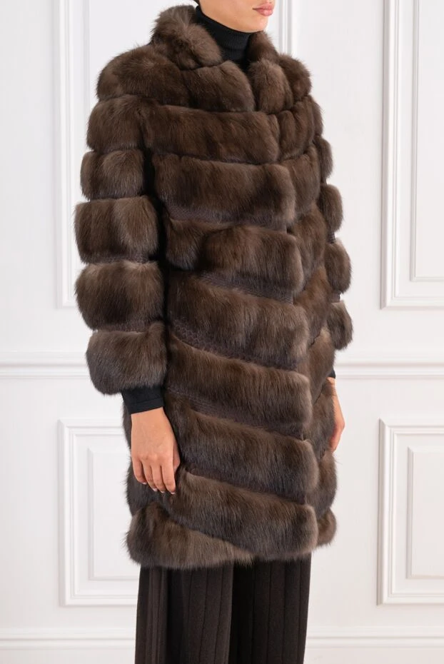 FG Furs long sable coat with a combined diagonal-transverse layout 195372 - photo 3