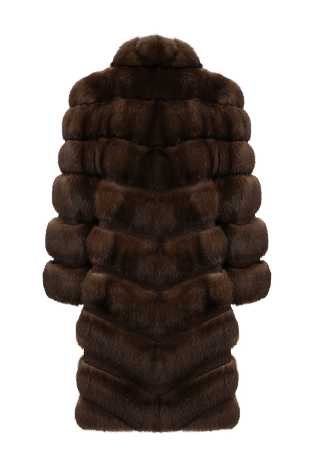 FG Furs длинное соболиное пальто с комбинированной диагонально-поперечной раскладкой 195372 - фото 2
