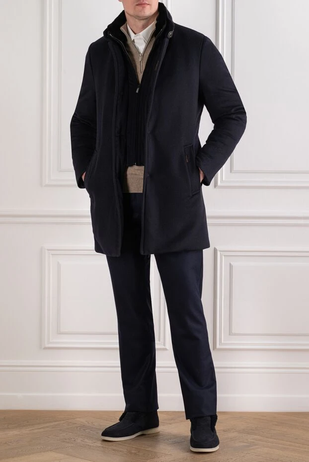 Men's insulated single-breasted down coat Bond made of wool and cashmere - photo 2