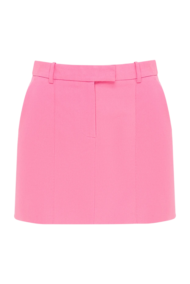 Short crepe skirt in cotton and linen with four pockets - photo 1
