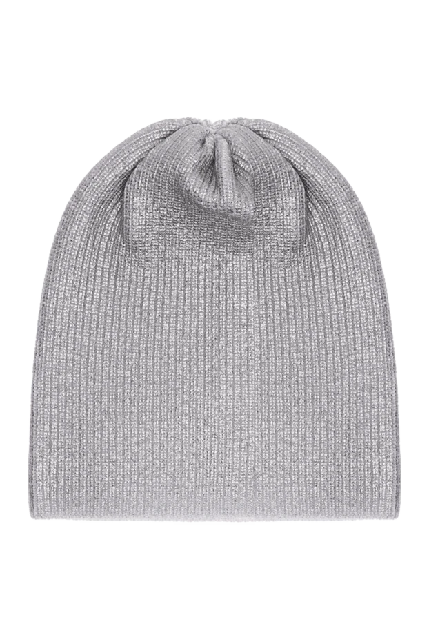 Panicale gray knitted wool beanie hat with shimmer effect 195413 - photo 1