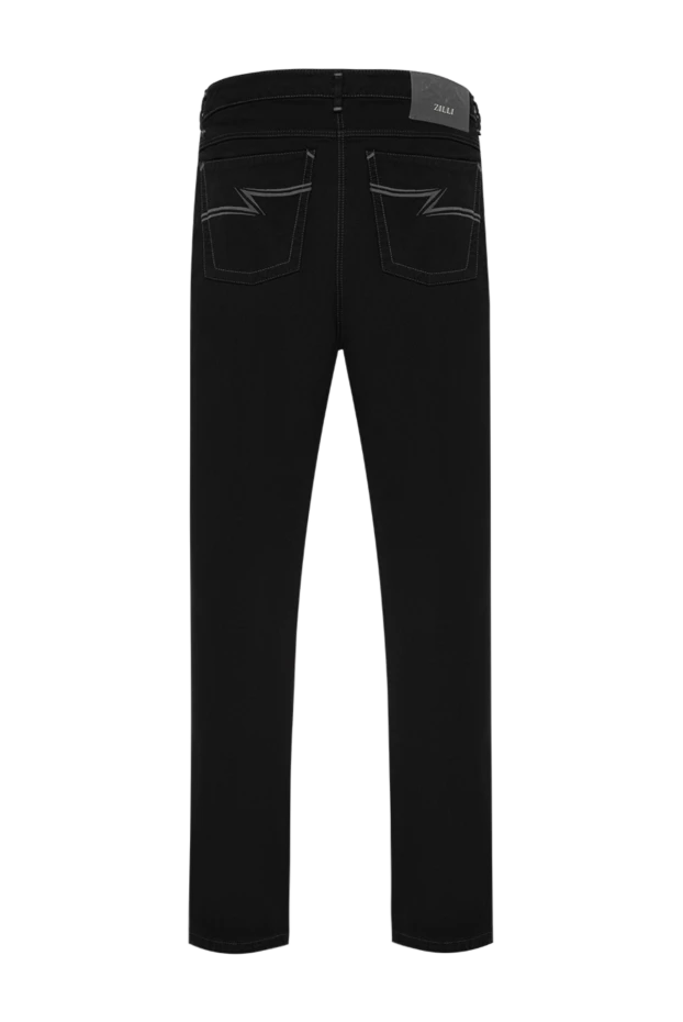Zilli men's black skinny jeans with shaped embroidery on the back pockets 195597 - photo 2