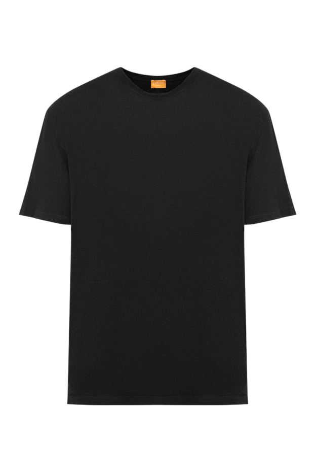 Men's black cotton straight-cut t-shirt - photo 1