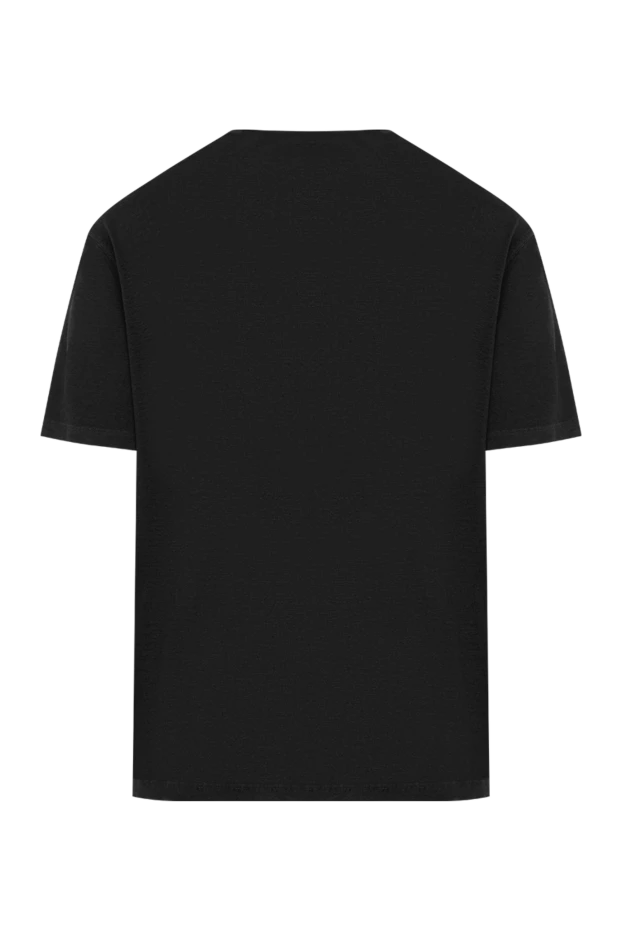 Men's black cotton straight-cut t-shirt - photo 2