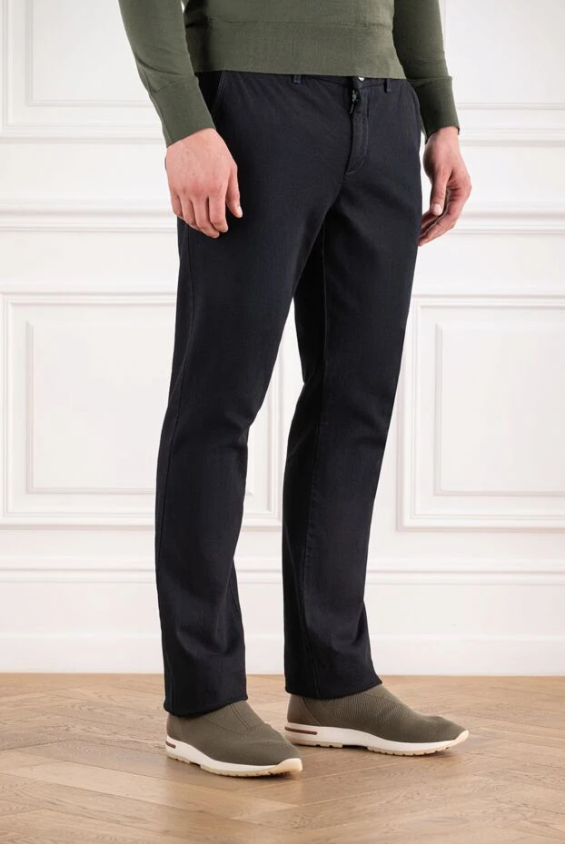 Zilli men's black tapered chinos made of stretch cotton fabric 195635 - photo 3