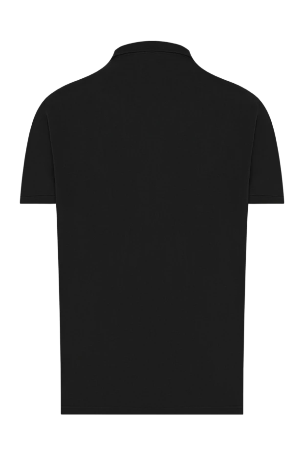Men's black cotton polo shirt with simple embroidery - photo 2