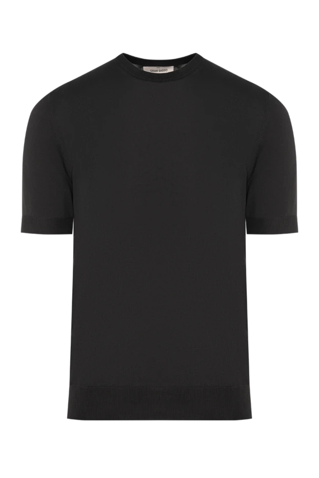 Men's thin jumper with short sleeves in black - photo 1