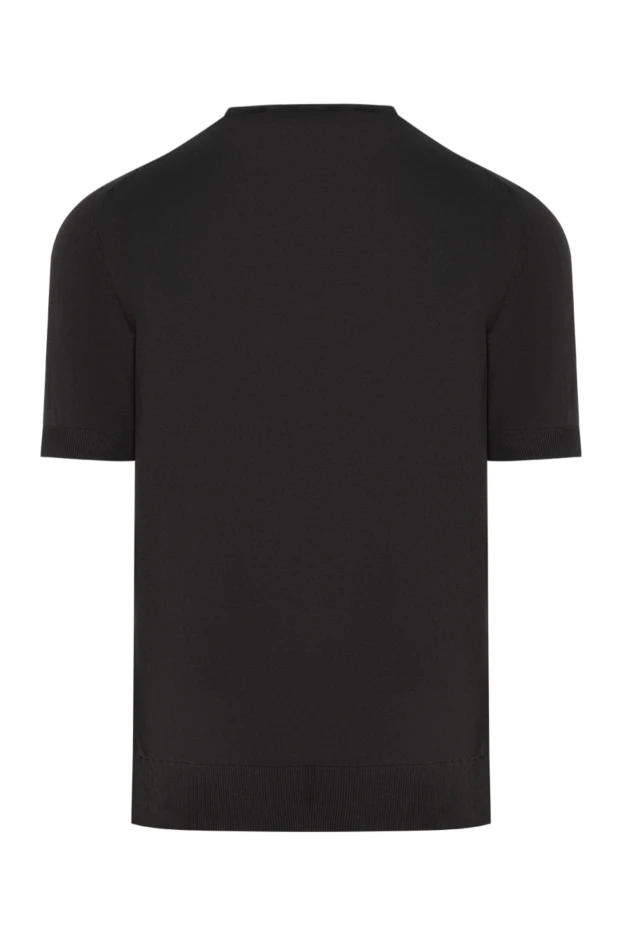 Men's thin jumper with short sleeves in black - photo 2