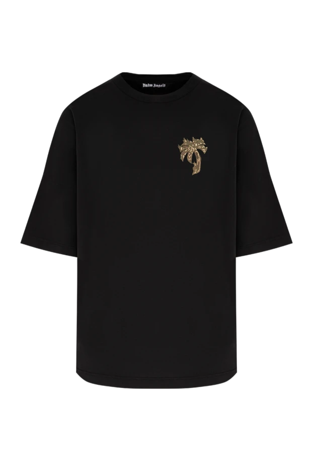 Palm Angels men's black cotton t-shirt with a print on the back 195669 - photo 1