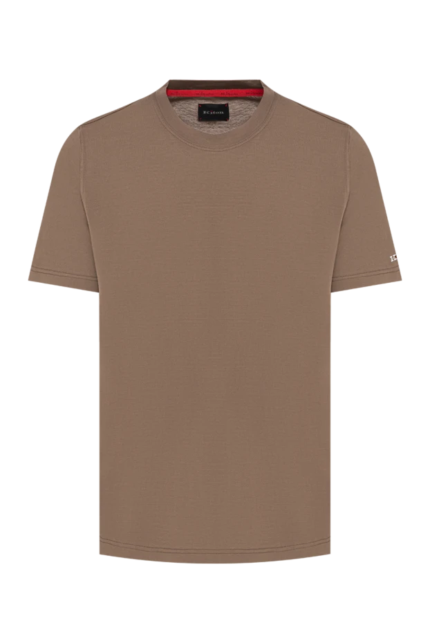 Men's basic straight-cut olive-brown t-shirt - photo 1