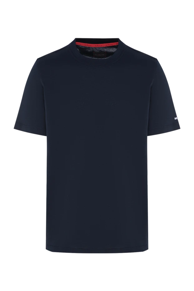 Kiton ерлерге арналған қызыл түтікшесі бар қою көк мақта футболкасы 195853 - фото 1