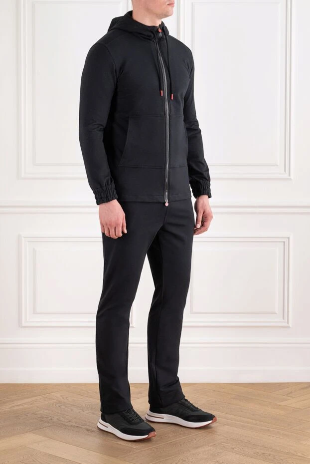 Kiton мужской трикотажный костюм из плотного хлопка черного цвета 195855 - фото 3