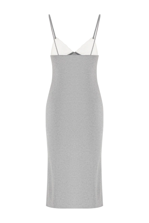 Miu Miu gray knit slip dress with lace bodice and patch 195882 - photo 2