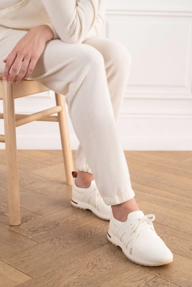 Loro Piana 360 lp flexy walk white leather sneakers 195884 - photo 2
