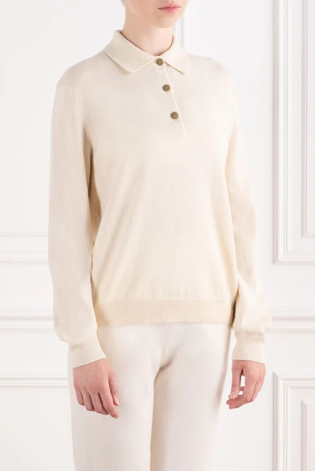 Loro Piana baby cashmere матасынан жасалған ұзын жеңді поло жейдесі 195888 - фото 3