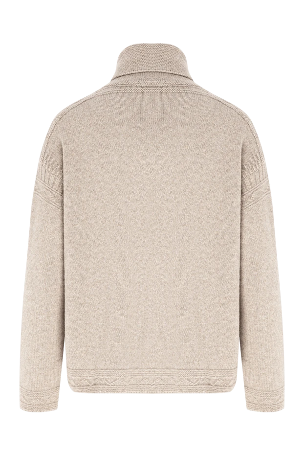 Loro Piana женский бежевый кашемировый джемпер на короткой молнии 195889 - фото 2