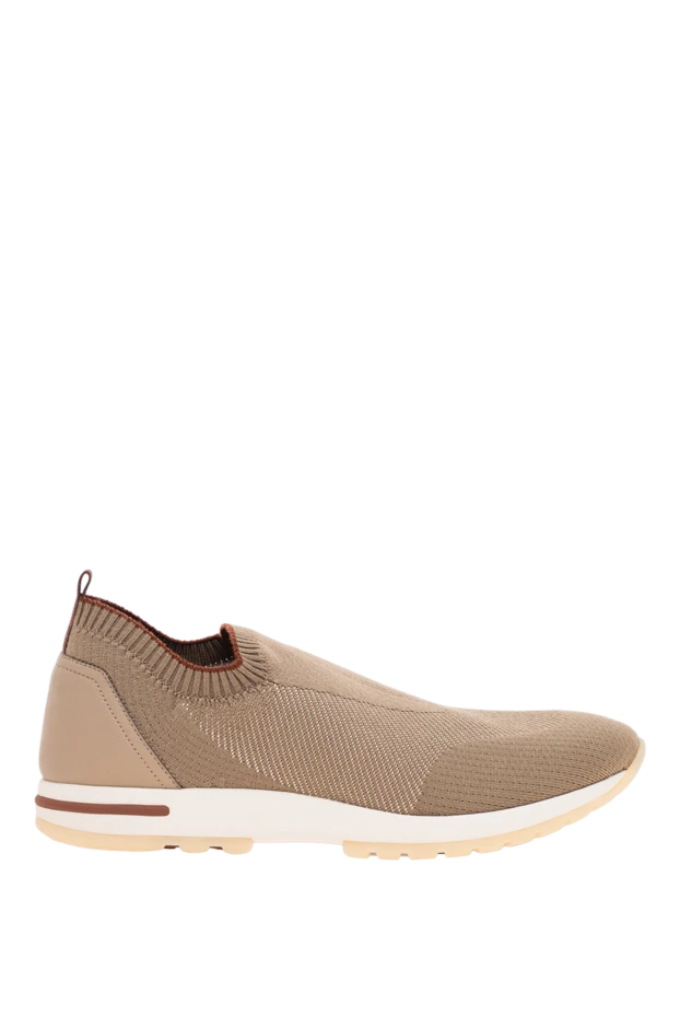 Loro Piana beige knit slip-on sneakers with signature kummel piping 195894 - photo 1