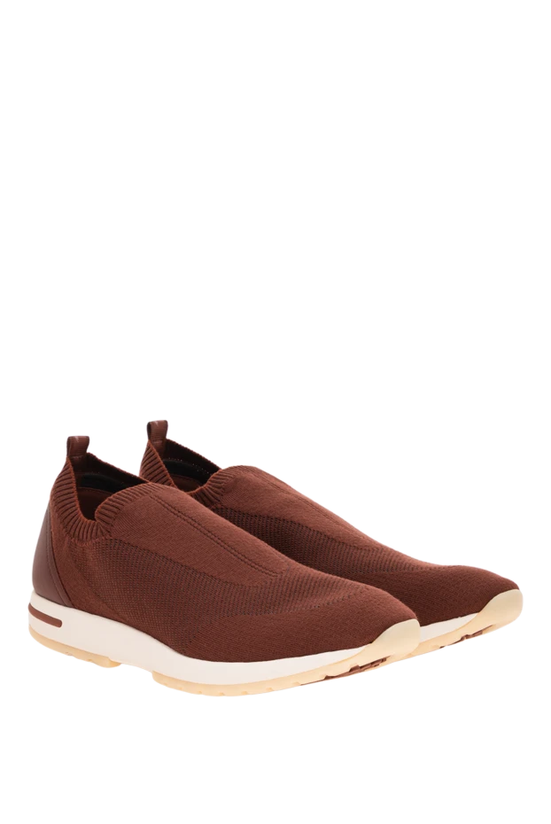 Loro Piana burgundy knit slip-on sneakers with a leather heel 195895 - photo 3