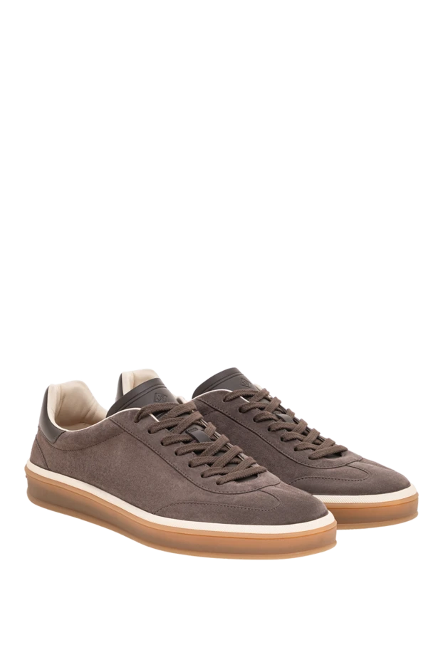 Loro Piana серые замшевые кросовки tennis walk с текстильным рантом и каучуковой подошвой 195905 - фото 3