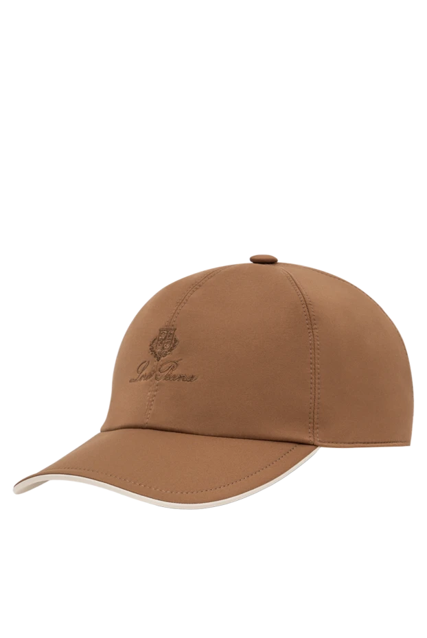 Loro Piana мужская коричневая бейсболка из водоотталкивающей микрофибры с контрастным кантом 195911 - фото 3