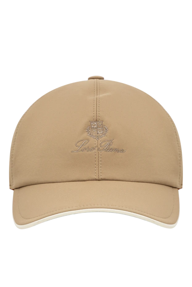 Loro Piana мужская бейсболка песочного оттенка из матовой микрофибры с контрастным кантом 195913 - фото 1