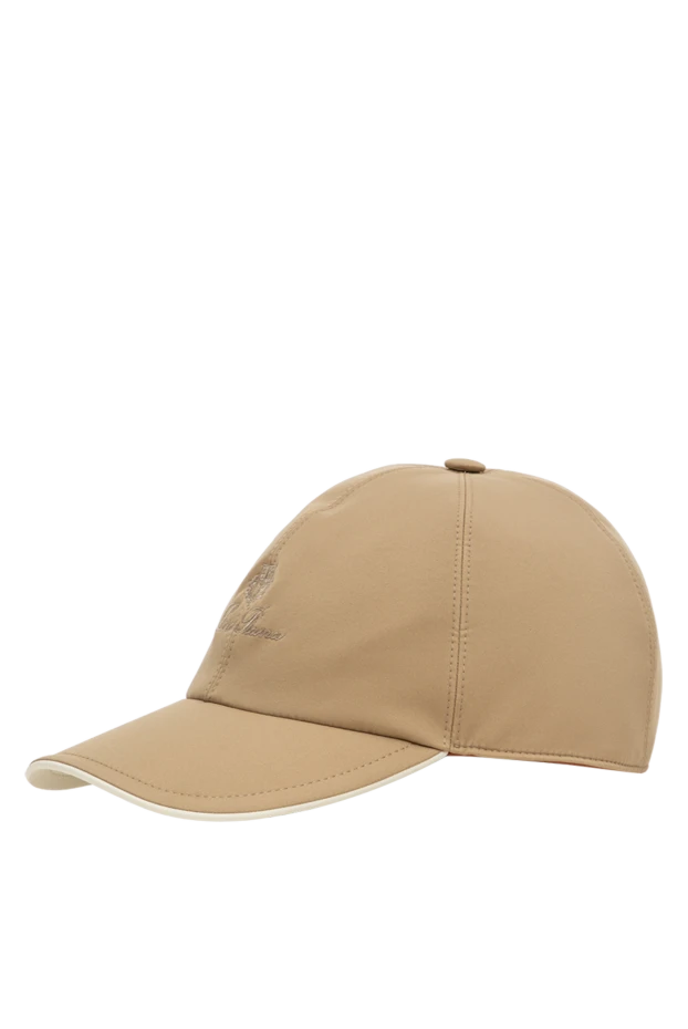 Loro Piana мужская бейсболка песочного оттенка из матовой микрофибры с контрастным кантом 195913 - фото 3