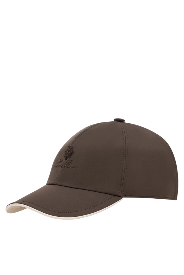 Loro Piana мужская темно-коричневая бейсболка из ветрозащитной микрофибры со светлой окантовкой 195914 - фото 3