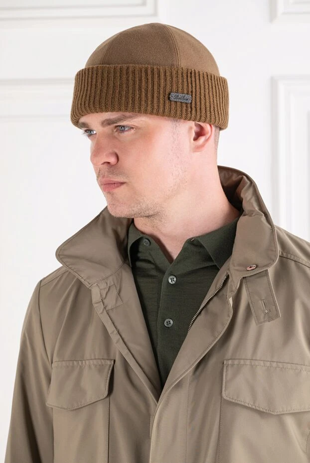 Men's docker hat made of suede and warm cashmere - photo 2