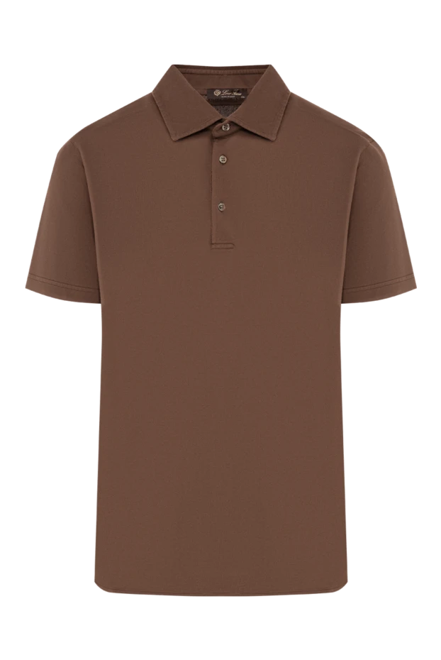 Loro Piana коричневая хлопковая рубашка поло с короткими рукавами 195919 - фото 1
