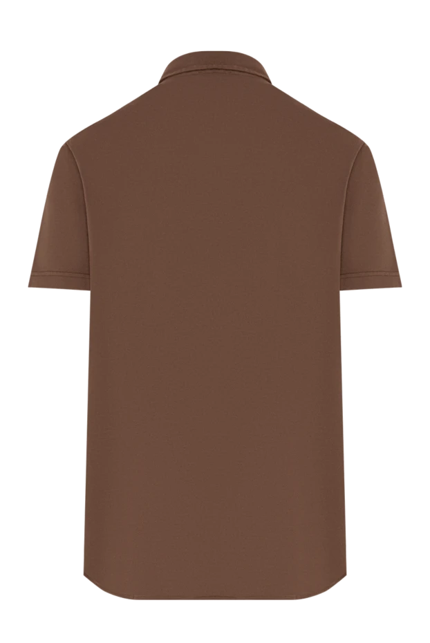 Loro Piana коричневая хлопковая рубашка поло с короткими рукавами 195919 - фото 2