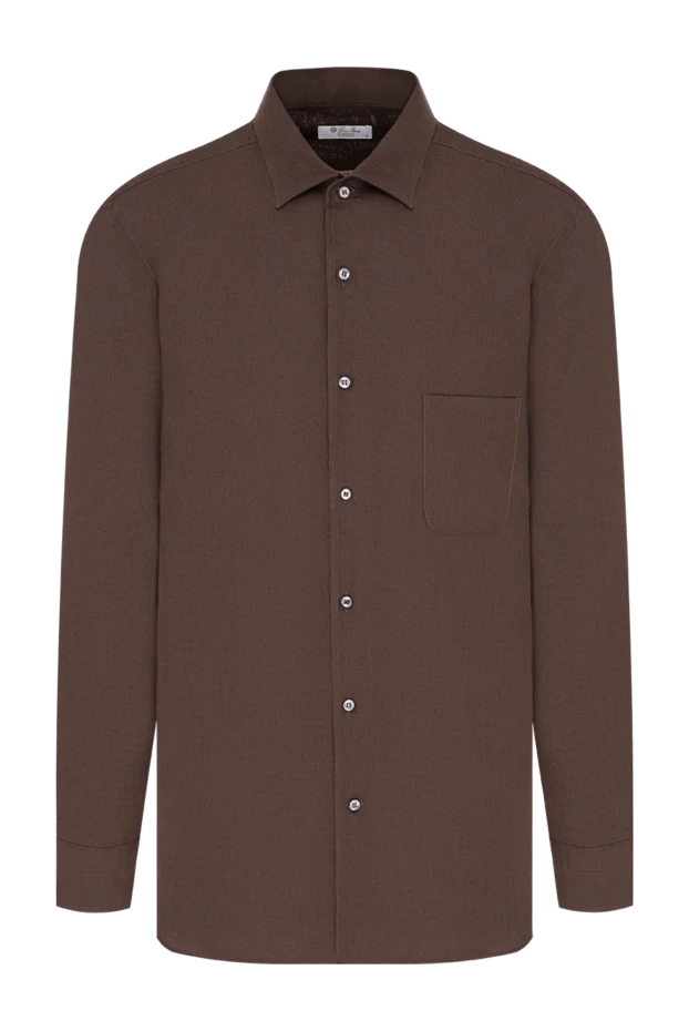 Loro Piana мужская трикотажная футболка-поло оливкового цвета с меланжевым эффектом 195920 - фото 1