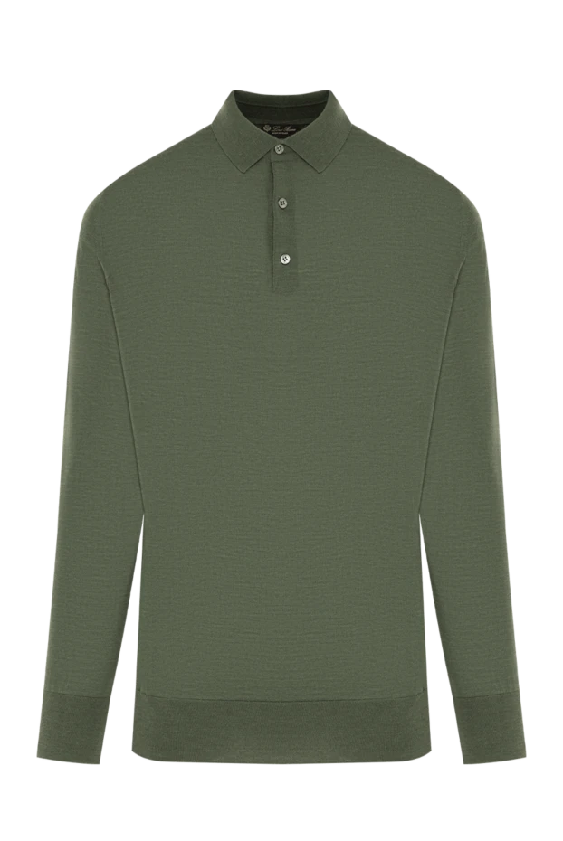 Loro Piana men's green knitted polo shirt with long sleeves 195922 - photo 1