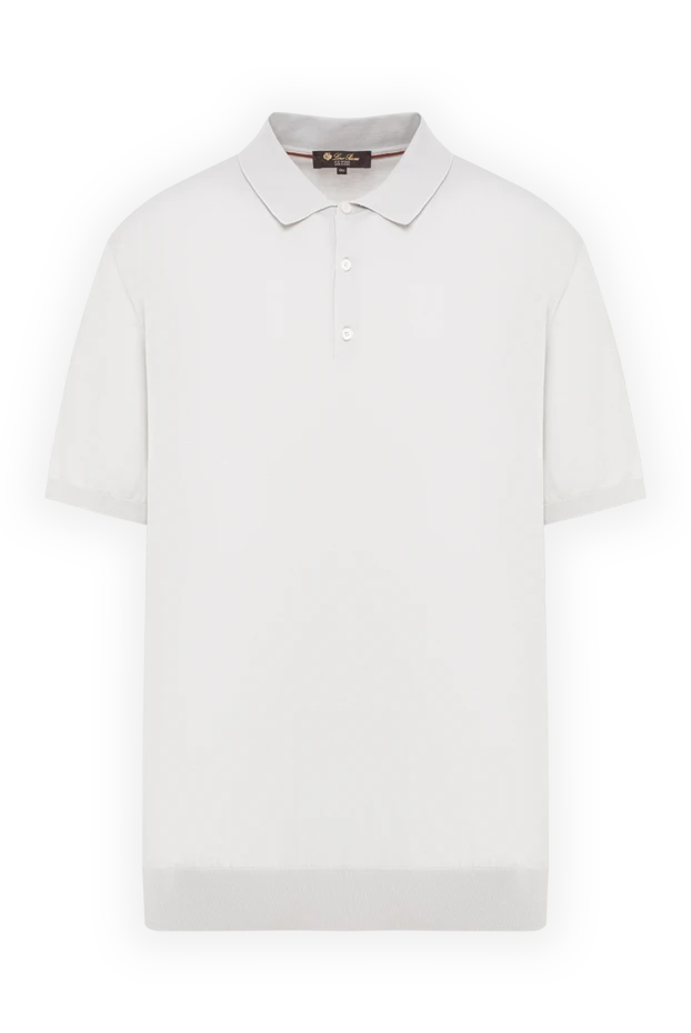 Loro Piana мужская трикотажная футболка-поло светло-серого оттенка с эластичным поясом 195927 - фото 1