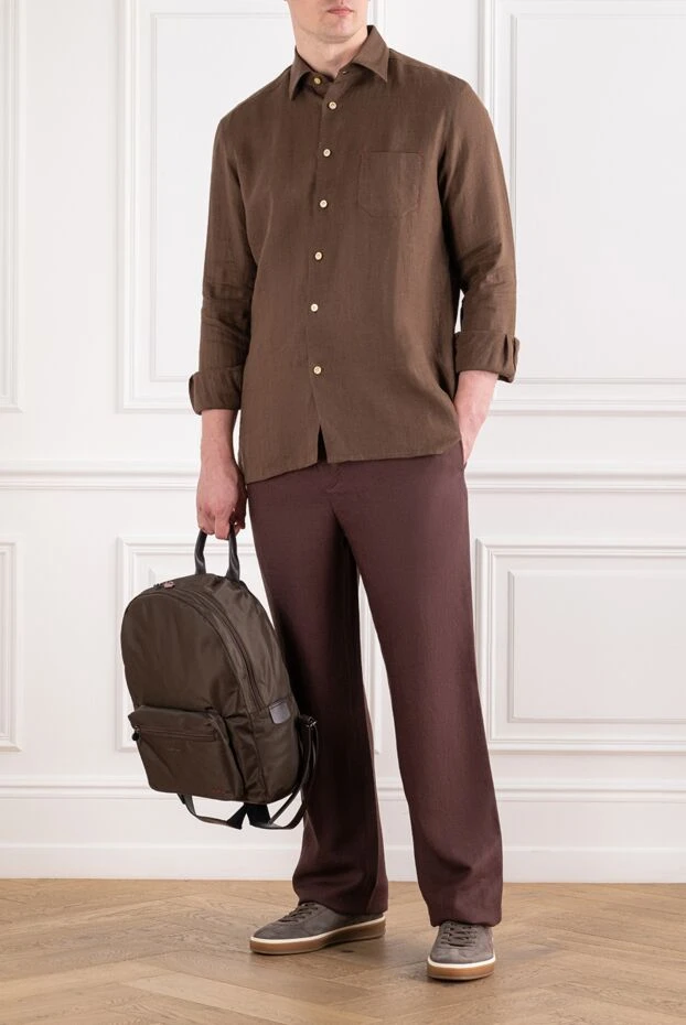 Loro Piana мужские коричневые трикотажные брюки marlyn прямого кроя 195947 - фото 2